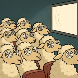 sheep hypnotized by screen Meme Template