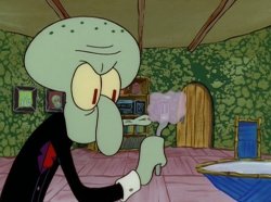 squidward blows a bubble Meme Template