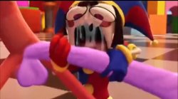 Pomni bites THE Jax Toy Meme Template