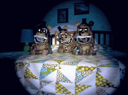 fnaf 4 freddlings on bed Meme Template