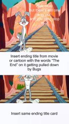 Bugs Bunny pulls down Ratatouille ending title card Meme Template