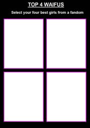 top 4 waifus Meme Template