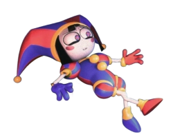 Floating Pomni Meme Template