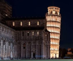 pisa tower by night Meme Template