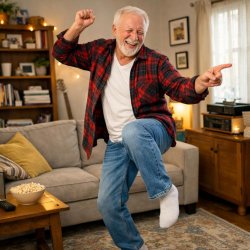 dancing grampa at home Meme Template