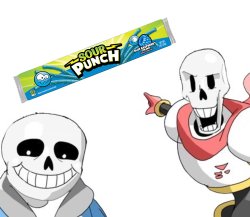Sans and Papyrus like the Blue Raspberry Sour Punch Ropes Meme Template