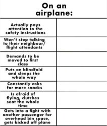 [BLANK] characters on an airplane Meme Template