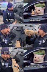 traffic stop water to wine Meme Template