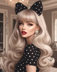 Beautiful platinum blonde girl with bow and blue eyese Meme Template