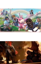 Meet the Pyro happy and hell picture Meme Template