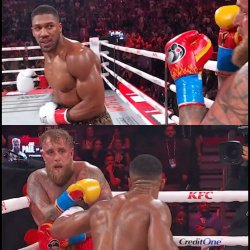 anthony joshua smiling jake paul fight Meme Template