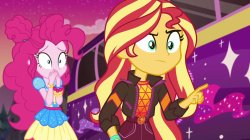 Sunset accuses PostCrush; Pinkie Socked Meme Template