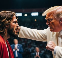 Donald Trump vs. Jesus Christ fight punching Meme Template