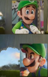 Luigi Tells Off Rex Dangervest for Five Minutes Meme Template