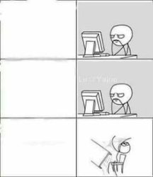 Tipo rompiendo la computadora Meme Template