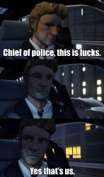 Lucks with the Police Meme Template