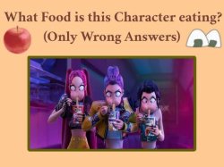 What food is this character eating ? Meme Template