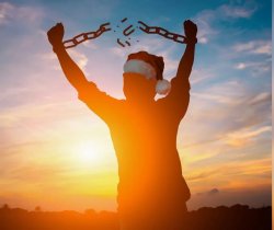 Man breaking chains christmas Meme Template