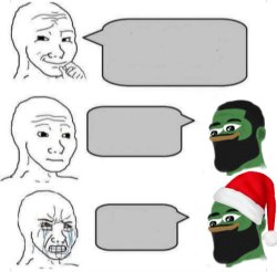 Sad wojak pepe Christmas Meme Template