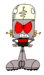 Angry Robot RJ in Red Eyes Meme Template