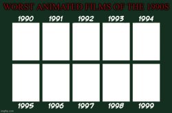 Worst Animated Films of the 1990s Meme Template