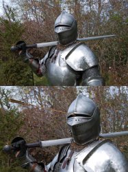 Knight with Arrow in Helmet Meme Template