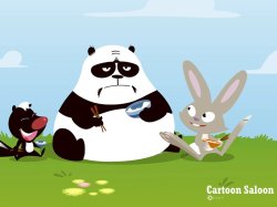 Skunk Master Panda and Rabbit Sitting Meme Template