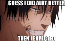 Toji in Heaven Meme Template