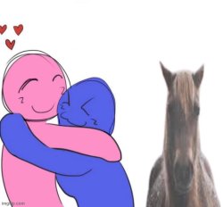 Evil and intimidating horse - blank Meme Template