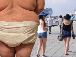 fat man wearing a diaper Meme Template