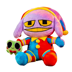 Pomni suit Jax Plushie with mini Ribbit Plushie Meme Template