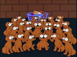 the simpsons Santa's little helpers puppies Meme Template