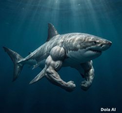 Muscle shark Meme Template