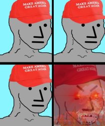 NPC MAGA 4th Frame Angry Meme Template
