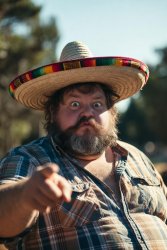 Scott obese fat American man sombrero pointing Meme Template