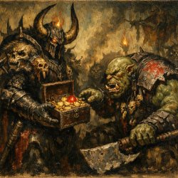 archaon the everchosen bartering with grimgor ironhide Meme Template