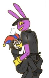 Pomni hug Jax Meme Template