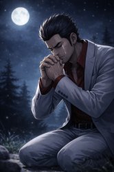 kiryu praying Meme Template