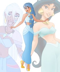 disney fusion: Jasmine and Kida Meme Template