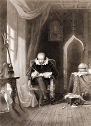 Shakespeare writing a message Meme Template