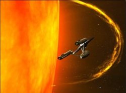 Star Trek Enterprise orbiting the Sun Meme Template