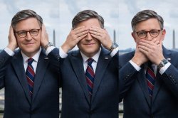 Mike Johnson hear see speak Meme Template