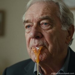 elderly old man orange goo lips and chin Meme Template