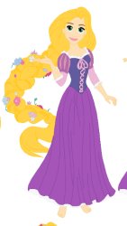 Rapunzel Wearing Braid With Flowers Meme Template