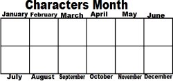 Characters Month template blank Meme Template