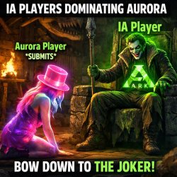 An ark themed meme of a player with a neon see through pink top Meme Template