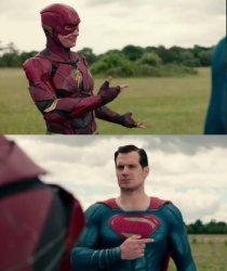 Flash and Superman Pointing Meme Template