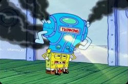 Spongebob thinking helmet Meme Template
