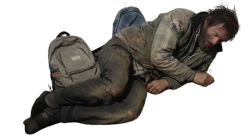 Hobo with two backpacks on floor Meme Template