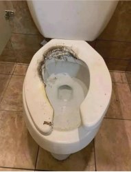 Toilet broken and burned Meme Template